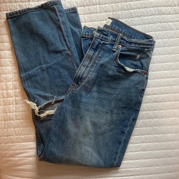 Abercrombie & Fitch Denim - Abercrombie and Fitch Curve Love Ultra High Rise Ankle Straight Jeans